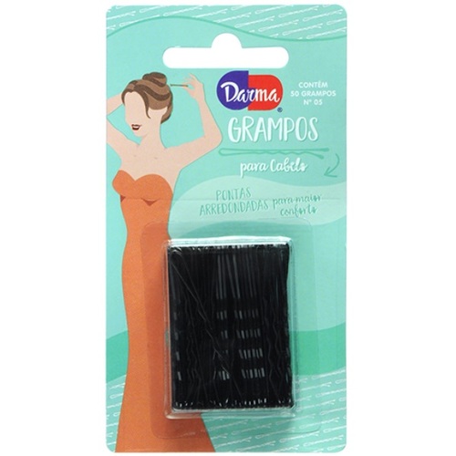 GRAMPOS P/ CABELO N05 BLISTER C/50 PRETO DARMA