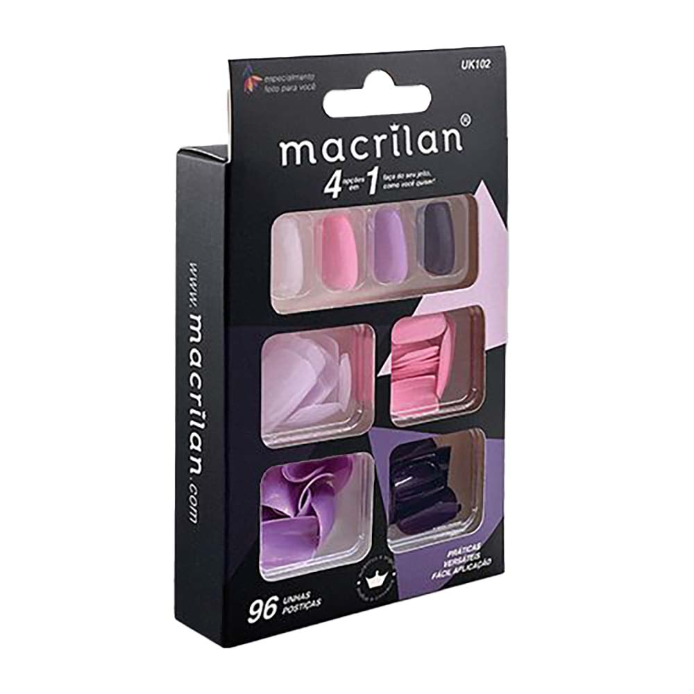 KIT UNHAS POSTIÇAS MED NUDE C/96 MACRILAN