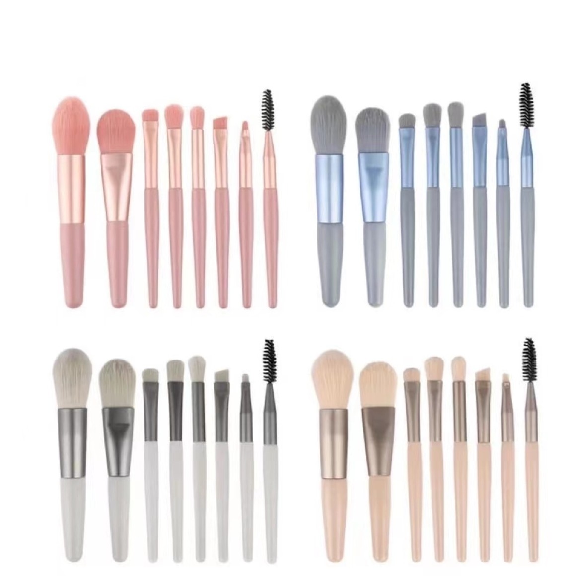 KIT C/8UN PINCEIS PARA MAQUIAGEM C/ESTOJO SORTIDO IAMO