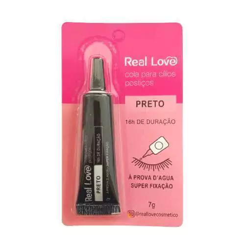 COLA PARA CILIOS POSTICO PRETA - REAL LOVE
