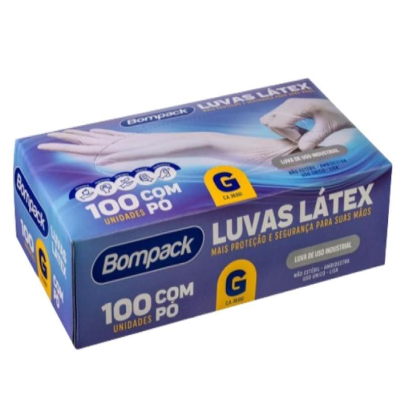 LUVA LATEX BOMPACK INDUSTRIAL G C/PO C/10