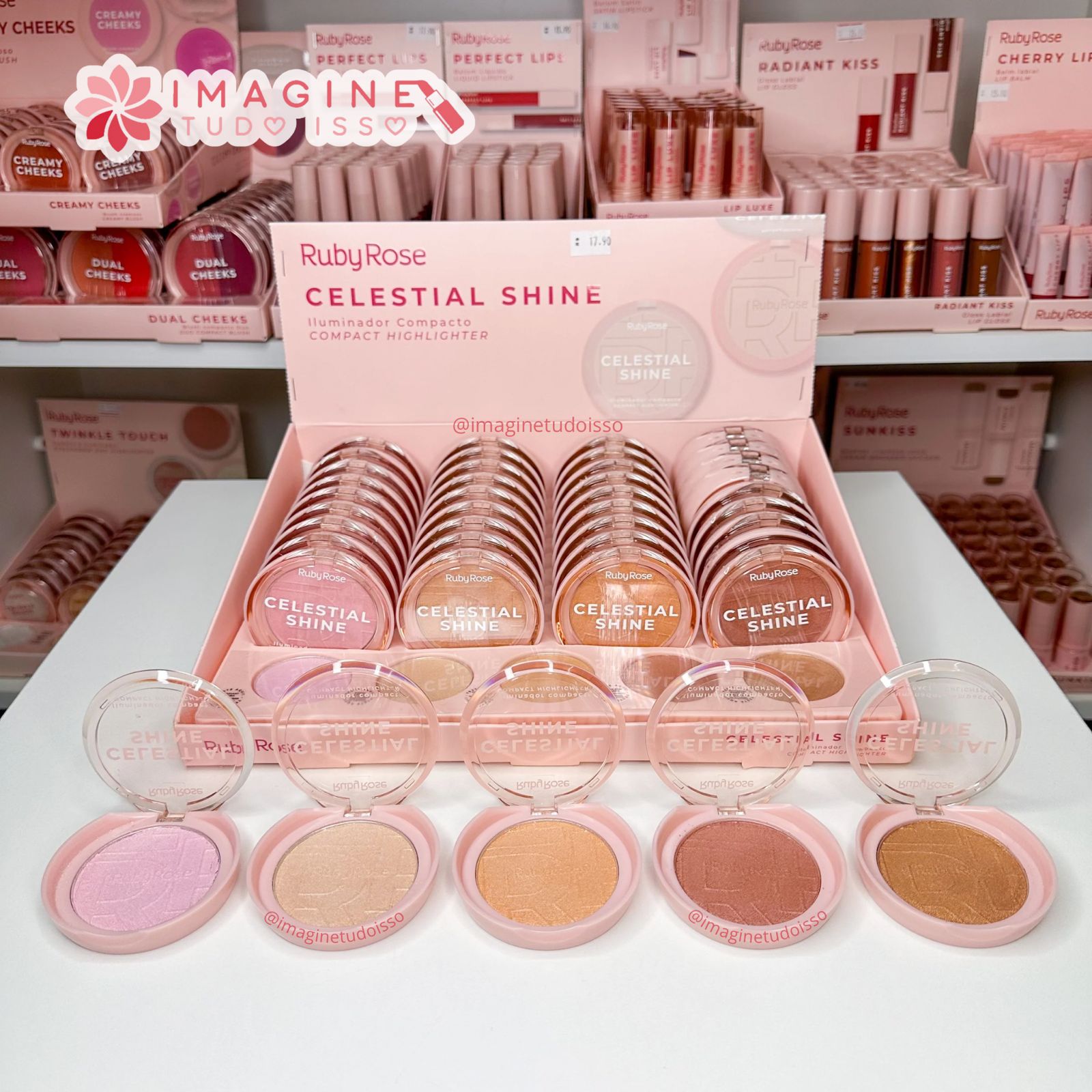 ILUMINADOR COMPACTO CELESTIAL SHINE COR 4 - RUBY ROSE