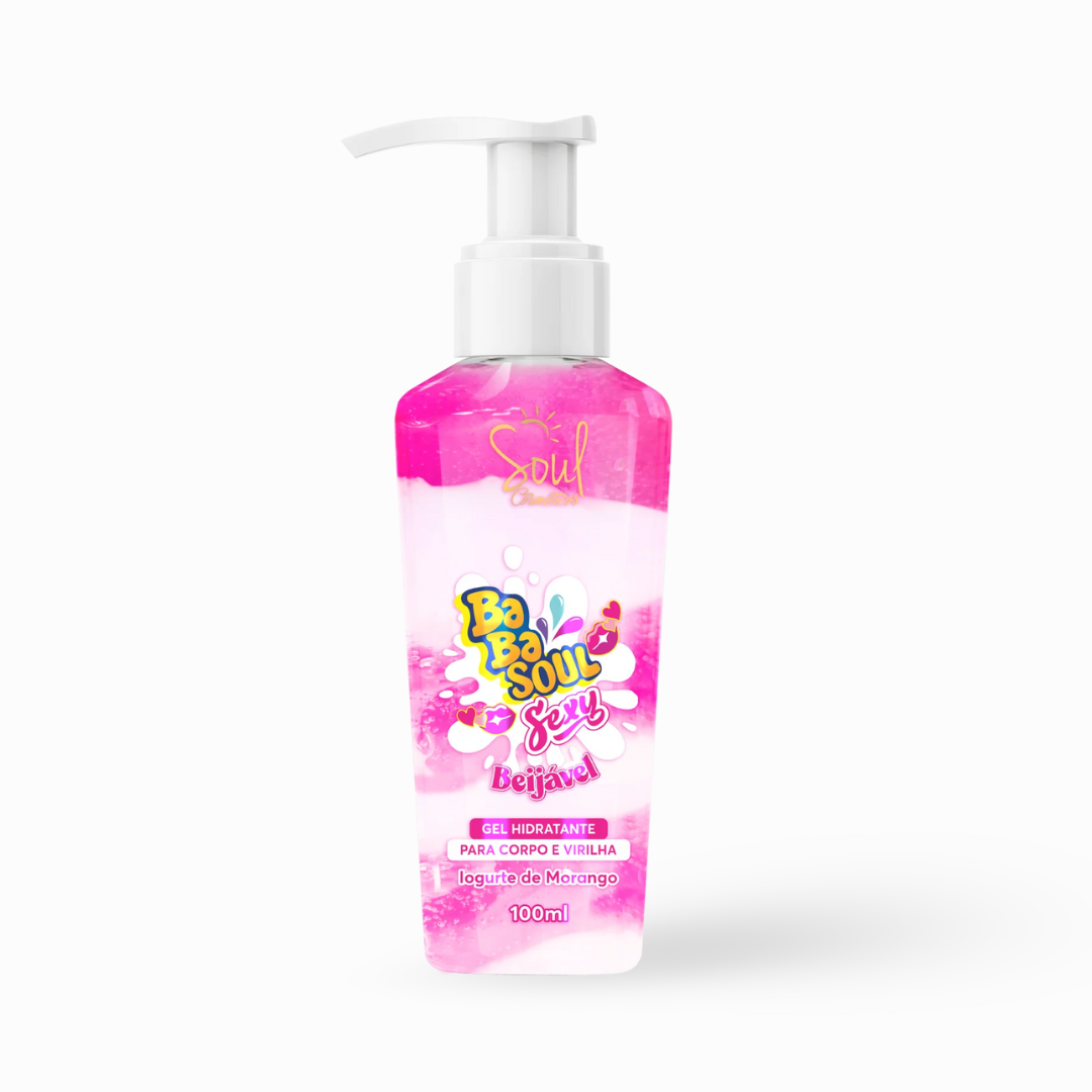 GEL HIDRATANTE CORPO E VIRILHA IOGURTE DE MORANGO 100 MG - SOUL