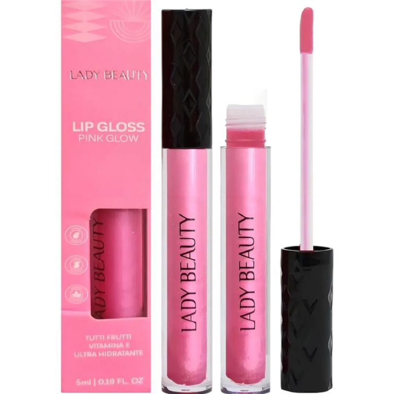 LIP GLOSS PINK GLOW TUTTI FRUTTI 5ML - LADY BEAUTY