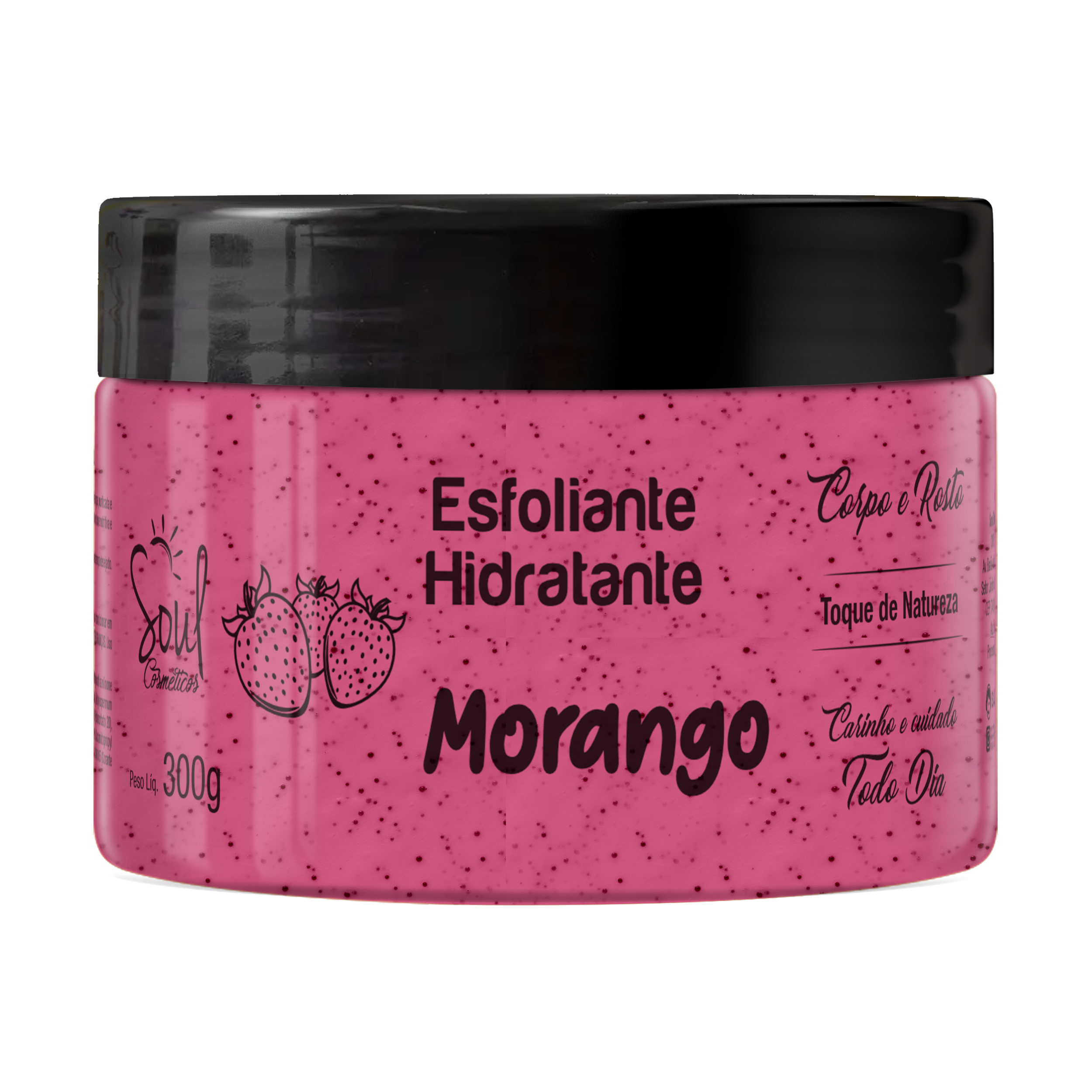 HIDRATANTE ESFOLIANTE MORANGO 300 GR - SOUL