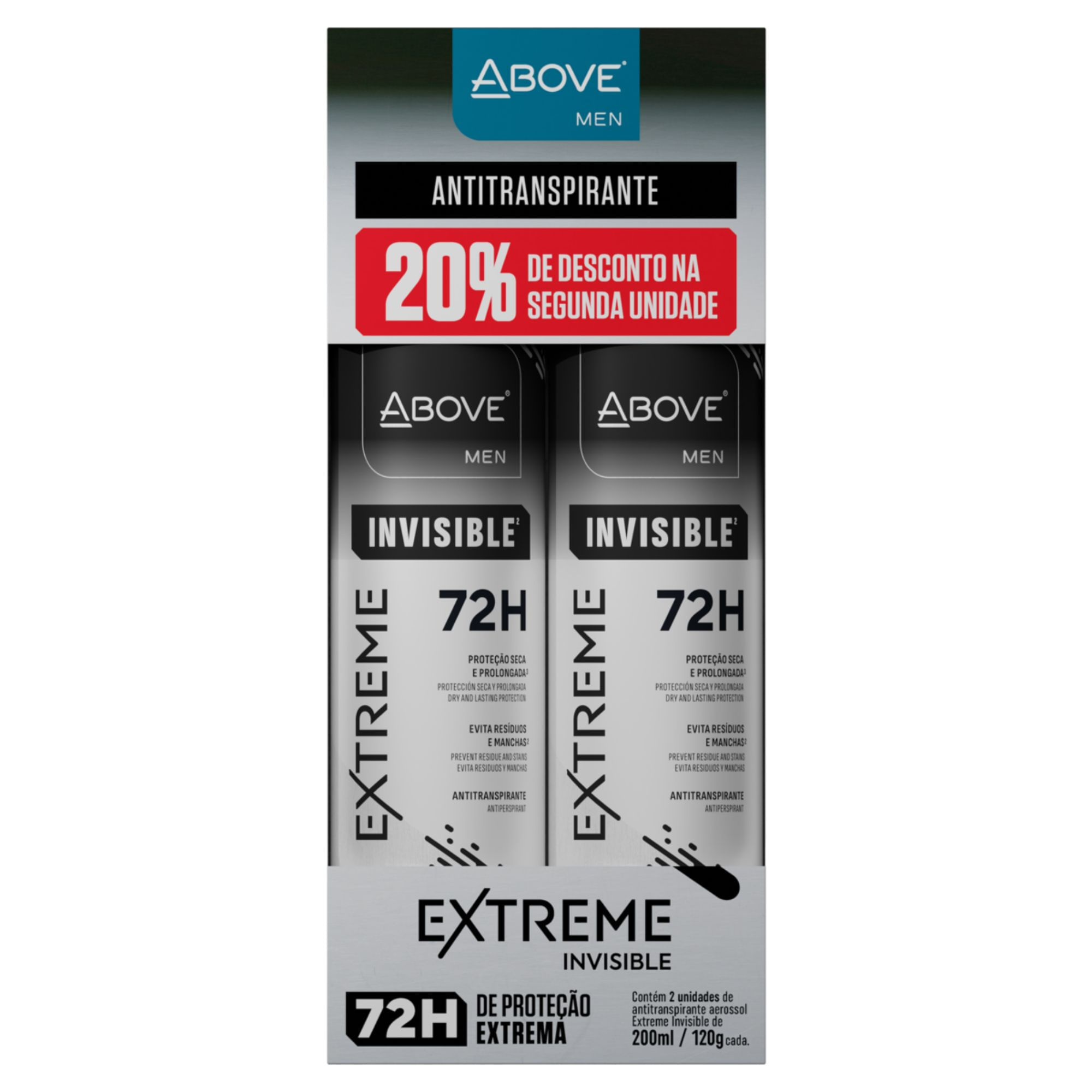 PACKS DEO ANT.ABOVE DUO EXTREME INVISIBLE 200ML